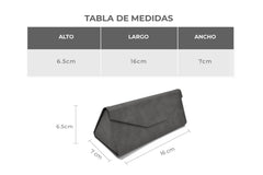ESTUCHE PARA LENTES PLEGABLE GRIS.