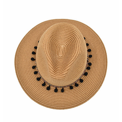 SOMBRERO FEDORA CAMEL CINTA TRIBAL