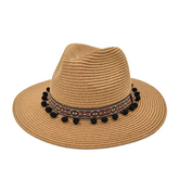 SOMBRERO FEDORA CAMEL CINTA TRIBAL