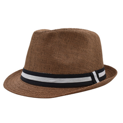 SOMBRERO FEDORA CAFÉ DETALLE DE CINTA PARA CABALLERO