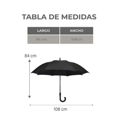 PARAGUAS DE BASTÓN NEGRO MEDIANO