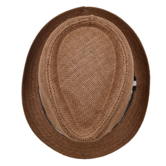 SOMBRERO FEDORA CAFÉ DETALLE DE CINTA PARA CABALLERO