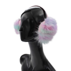 OREJERAS DE PELUCHE MULTICOLOR DIADEMA DELGADA