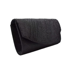 BOLSA CLUTCH CON DETALLE DE LINEAS Y BRILLOS NEGRO