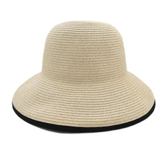 SOMBRERO VISERA BEIGE DETALLE DE MOÑO