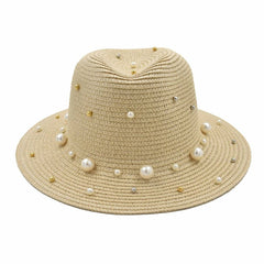 SOMBRERO FEDORA IVORY DETALLE DE PERLAS PARA MUJER