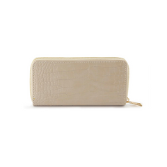 CARTERA LARGA BEIGE TEXTURIZADA