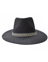 SOMBRERO FEDORA NEGRO DETALLE DE CINTA PARA CABALLERO