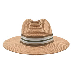 SOMBRERO FEDORA DE HOMBRE CAFÉ DETALLE DE CINTA A RAYAS PARA CABALLERO