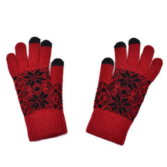 GUANTES TOUCH UNISEX CON MOTIVOS NAVIDEÑOS ROJO