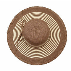 SOMBRERO PAMELA CAFÉ DETALLE DE LÍNEAS BEIGE