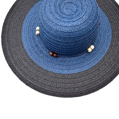 SOMBRERO PAMELA AZUL CON NEGRO DETALLE DE CINTA