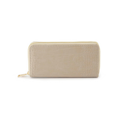 CARTERA LARGA BEIGE TEXTURIZADA