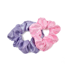 SET DE 2 SCRUNCHIES LILA Y ROSA