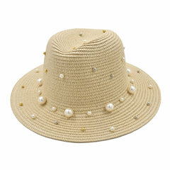 SOMBRERO FEDORA IVORY DETALLE DE PERLAS PARA MUJER