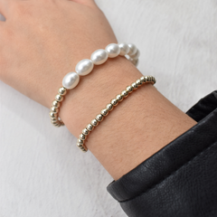 SET PULSERAS CON PERLAS