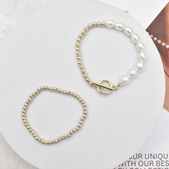 SET PULSERAS CON PERLAS