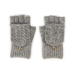 GUANTES MITONES CON CAPUCHA GRIS