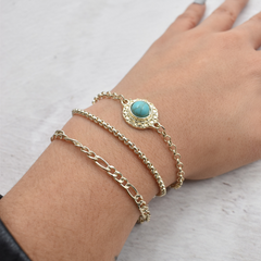 PULSERA CON PIEDRA TURQUESA