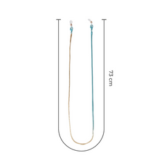 CADENA DE LENTES Y CUBREBOCAS DORADO CON DEGRADADO TURQUESA