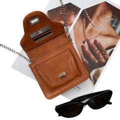 BOLSA MINI CROSSBODY LISA CAMEL  CON ESPEJO INTERIOR