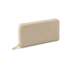 CARTERA LARGA BEIGE TEXTURIZADA