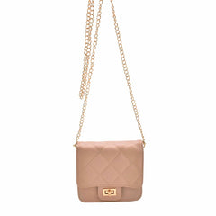 BOLSA MINI CROSSBODY BEIGE CON ESPEJO INTERIOR