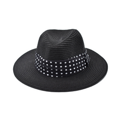 SOMBRERO FEDORA CINTA NEGRA PUNTOS