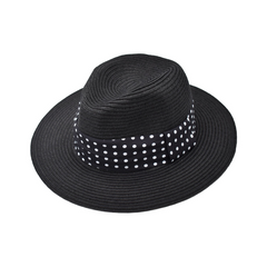 SOMBRERO FEDORA CINTA NEGRA PUNTOS