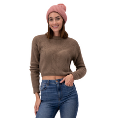 GORRO BÁSICO CON POMPÓN PALO DE ROSA