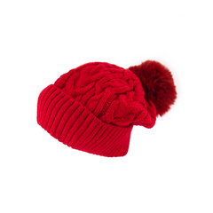 GORRO BÁSICO CON POMPÓN ROJO