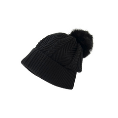 GORRO BÁSICO CON POMPÓN NEGRO