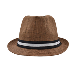 SOMBRERO FEDORA CAFÉ DETALLE DE CINTA PARA CABALLERO