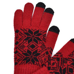 GUANTES TOUCH UNISEX CON MOTIVOS NAVIDEÑOS ROJO