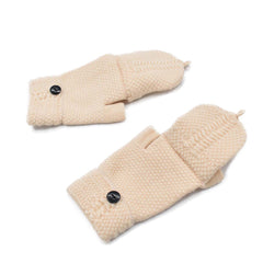 GUANTES SIN DEDOS BEIGE DE MUJER CON CAPUCHA PARA DEDOS