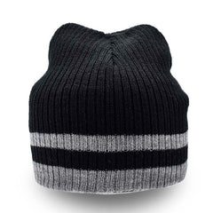 GORRO BÁSICO NEGRO PARA HOMBRE DETALLE DE LÍNEAS SUPERIORES