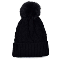 GORRO BÁSICO CON POMPÓN NEGRO