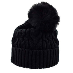 GORRO BÁSICO CON POMPÓN NEGRO