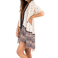 KIMONO DE PLAYA MULTICOLOR ESTILO BOHO