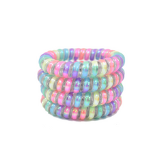 SET DE 4 LIGAS ESPIRAL COLORES PASTEL