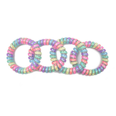 SET DE 4 LIGAS ESPIRAL COLORES PASTEL