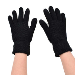 GUANTES DISEÑO TRENZADO CON TOUCH NEGRO