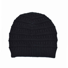 Gorro básico negro, beanie, tejido con relieves