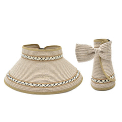 VISERA ENROLLABLE BEIGE CON MOÑO