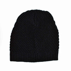 Gorro básico negro, beanie, tejido acanalado