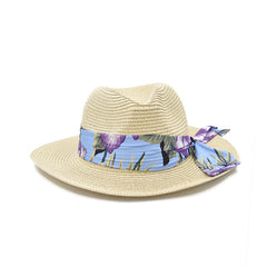 SOMBRERO FEDORA CON MASCADA AZUL