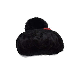 GORRO TEJIDO MULTICOLOR POMPÓN PELUCHE NEGRO