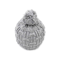 GORRO TEJIDO CLÁSICO CON POMPÓN ESTAMBRE GRIS