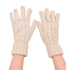 GUANTES TIPO CARDIGAN BEIGE CLARO