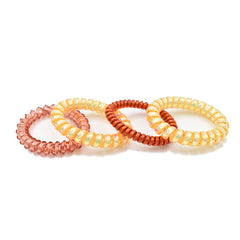 SET DE 4 LIGAS ESPIRAL TONOS NARANJAS